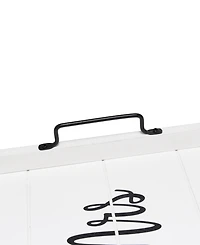 Elegant Designs Decorative Wood Serving Tray with Handles - Mr and Mrs