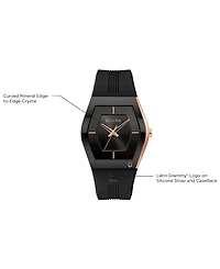 Bulova Men's Latin Grammy Black Silicone Strap Watch 40.5mm