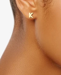 Initial Stud Earrings in 10k Gold