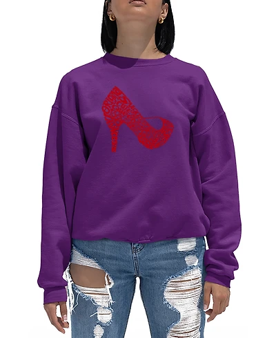 Women's Word Art Crewneck High Heel Sweatshirt