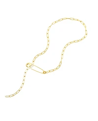 Adornia Safety Pin Paper Clip Lariat Necklace