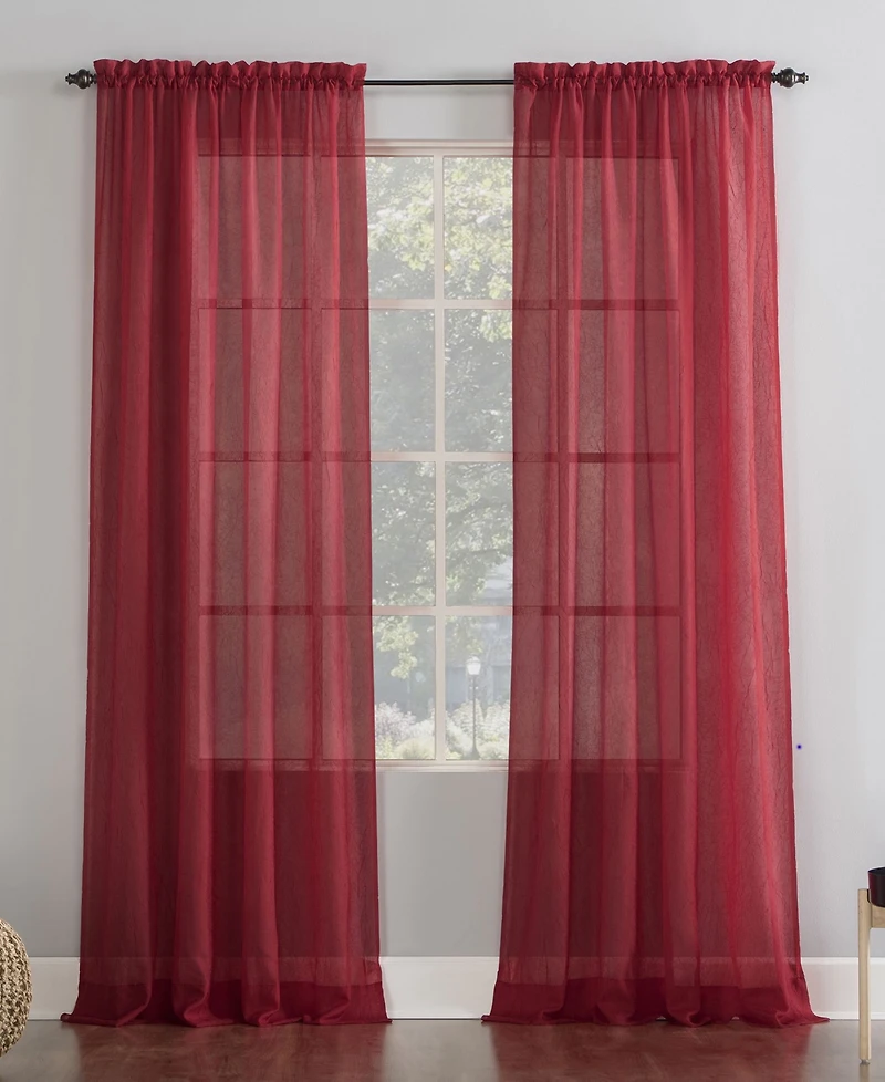 Crushed Sheer Voile Rod Pocket Curtain Panel