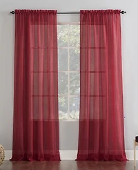 Crushed Sheer Voile Rod Pocket Curtain Panel