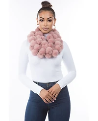 Marcus Adler Women's Cozy Luxe Faux Fur Pom Loop Scarf