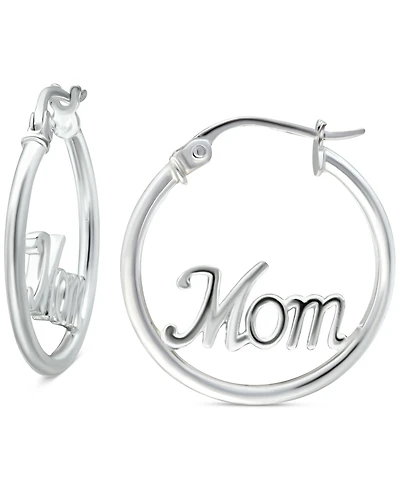 Giani Bernini Giani Bernini Infinity Accent Small Hoop Earrings in Sterling Silver, 0.75", Created for Macy's, Created for Macy's