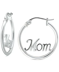 Giani Bernini Giani Bernini Infinity Accent Small Hoop Earrings in Sterling Silver, 0.75", Created for Macy's, Created for Macy's