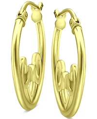 Giani Bernini Heart Accent Small Hoop Earrings in 18k Gold-Plated Sterling Silver, 0.75", Created for Macy's