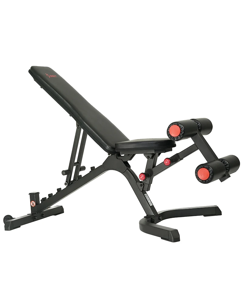 Sunny Health & Fitness Fully Adjustable Power Zone Utility Heavy Duty Weight Bench with 500 lb Max Weight, Black