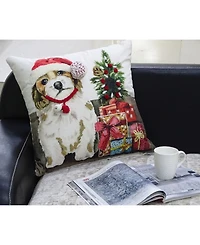 Vibhsa Holiday Dog Decorative Pillow, 20" x 20"