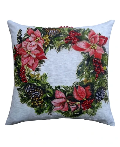 Vibhsa Christmas Wreath Decorative Pillow,20" x 20"