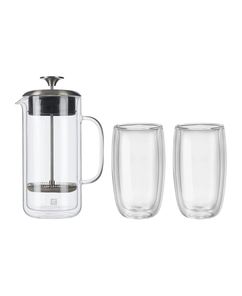 Zwilling Sorrento French Press and Latte Glasses, Set of 3