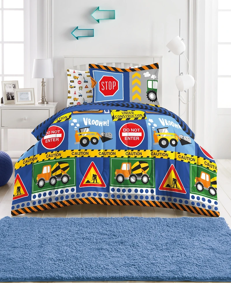 Dream Factory Kids Under Construction Comforter Set, Full