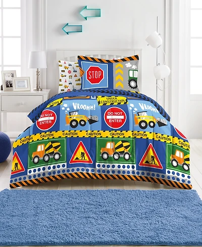 Dream Factory Kids Under Construction Comforter Set, Full