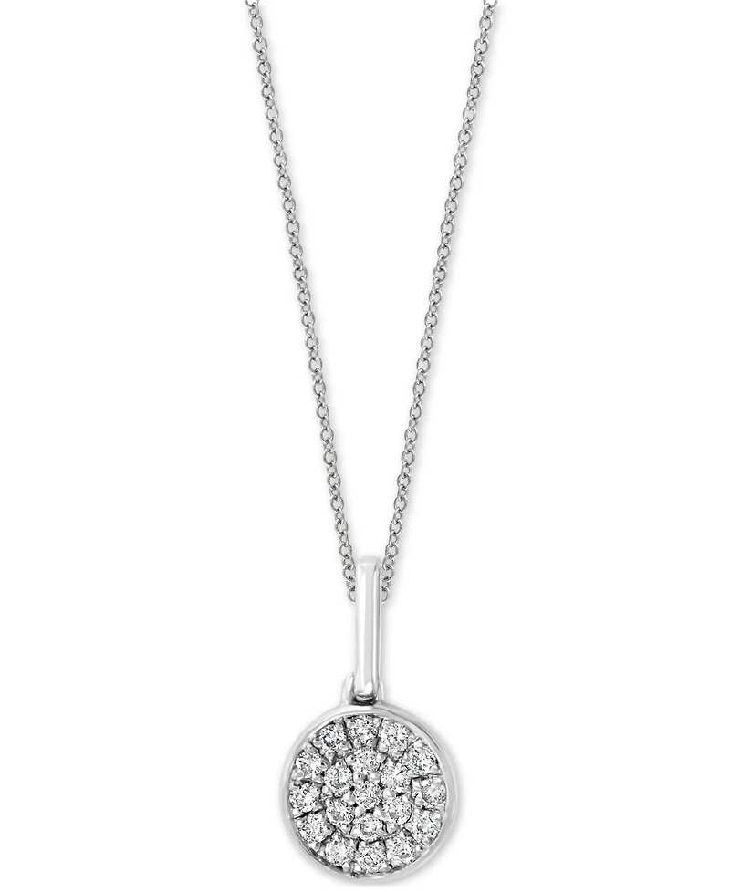 Effy Diamond Pave Cluster 18" Pendant Necklace (1/10 ct. t.w.) in Sterling Silver or 14k Gold-Plated Sterling Silver