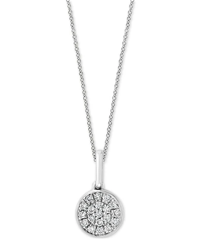 Effy Diamond Pave Cluster 18" Pendant Necklace (1/10 ct. t.w.) in Sterling Silver or 14k Gold-Plated Sterling Silver