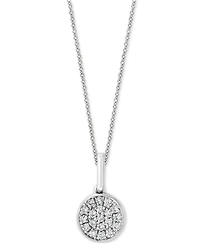 Effy Diamond Pave Cluster 18" Pendant Necklace (1/10 ct. t.w.) in Sterling Silver or 14k Gold-Plated Sterling Silver