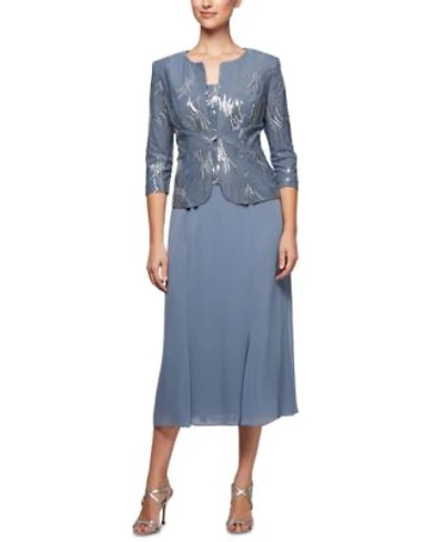 Alex Evenings Womens 2 Pc. Embellished Jacket A Line Dress Set