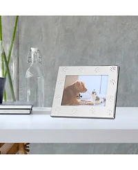 Metal Dog or Cat Picture Frame - Paw Print Pet Design, 4" x 6"