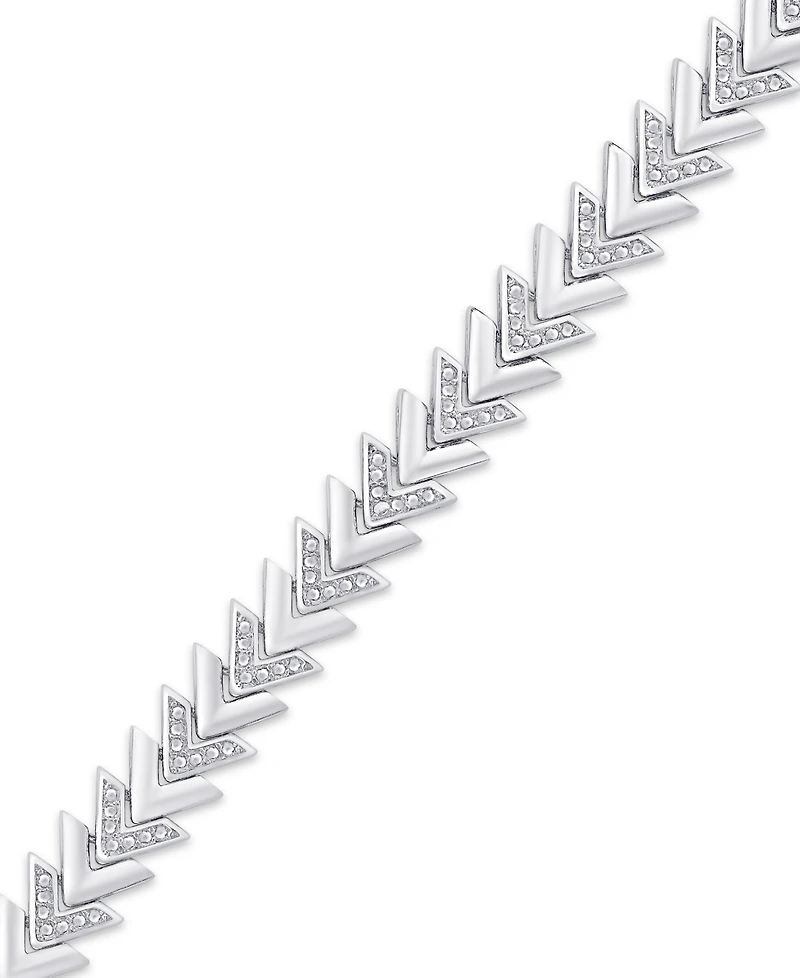 Diamond Accent Chevron Gold Plate Bracelet