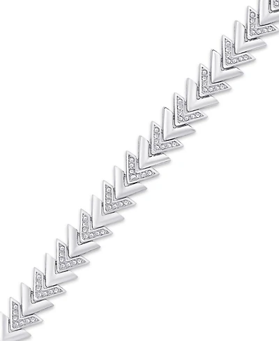 Diamond Accent Chevron Gold Plate Bracelet