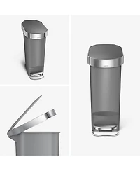 simplehuman 40 Liter Plastic Slim Rectangular Kitchen Trash Can