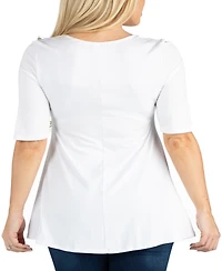 Women's Elbow Sleeve Swing Tunic Top