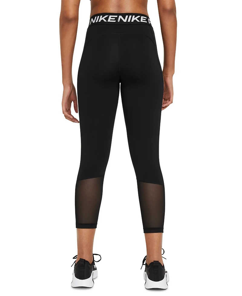 Nike Pro 365 Women's Mid-Rise Cropped Mesh Panel Leggings