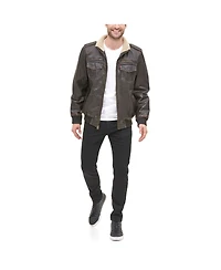 Levi's Men's Sherpa Lined Faux Leather Aviator Bomber