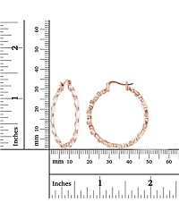 Macy's Cubic Zirconia 14k Rose Gold Marquise Cut Hoop Earrings (Also Over Silver or Silver)