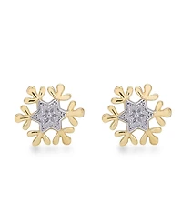 Disney Children's Frozen Snowflake Stud Earrings in 14k Gold