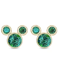 Disney Children's Cubic Zirconia Birthstone Mickey Mouse Stud Earrings 14k Gold