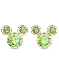 Disney Children's Cubic Zirconia Birthstone Mickey Mouse Stud Earrings 14k Gold