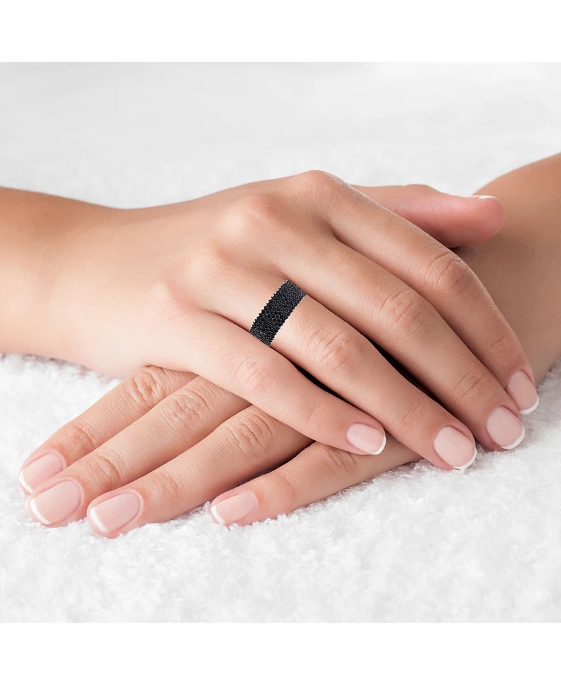 Black Spinel Pave Eternity Ring