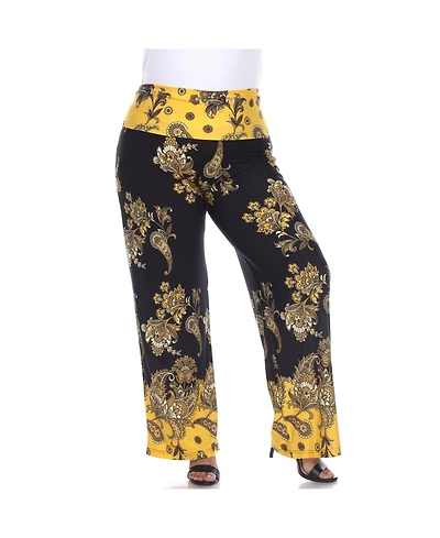 White Mark Plus Floral Paisley Printed Palazzo Pants