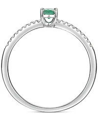 Sapphire (1/2 ct. t.w.) & Diamond (1/20 Ring Sterling Silver (Also Ruby Emerald)