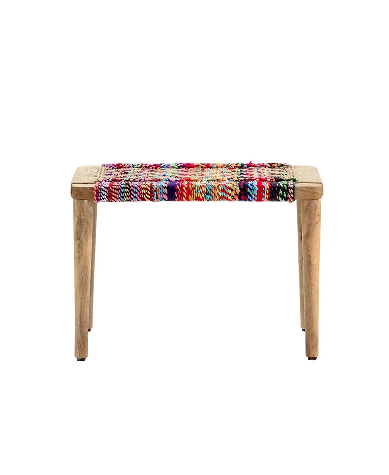 Betsy Colorful Chindi Woven Bench