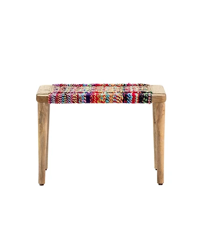Betsy Colorful Chindi Woven Bench