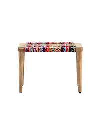 Betsy Colorful Chindi Woven Bench