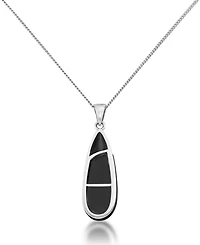 Onyx Elongated Pendant and a Curb Chain