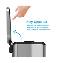 iTouchless 13 Gallon / 50 Liter SoftStep Stainless Steel Bathroom Trash Can with Odor Filter