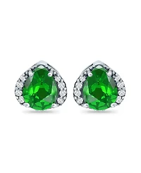 Giani Bernini Created Green Quartz and Cubic Zirconia Stud Earrings