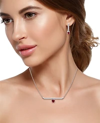 Giani Bernini Created Ruby Bar Pendant and Earring Set, 3 Piece