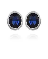 T Tahari Women's Oval Crystal Stud Earring