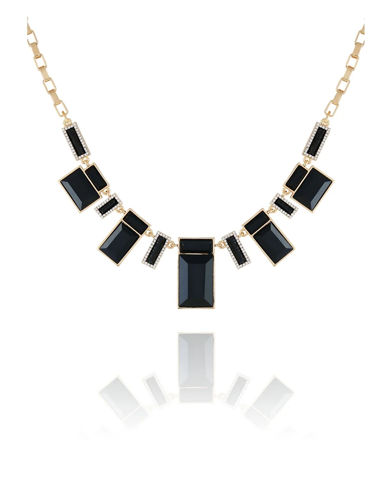 T Tahari Women's Jet and Gold-Tone Statement Necklace