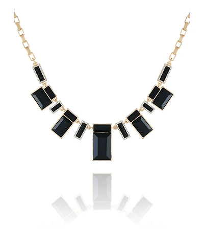T Tahari Women's Jet and Gold-Tone Statement Necklace