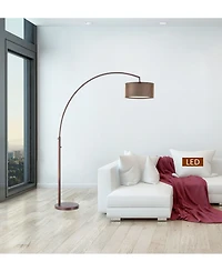 Artiva Usa Elena Iv 81" Double Shade Led Arched Floor Lamp with Dimmer