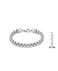 Steeltime Men's Stainless Steel Thick Round Box Link Bracelet