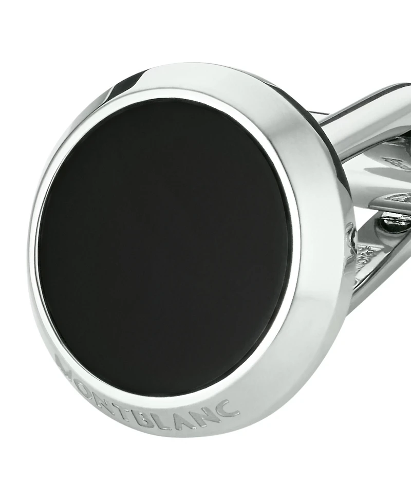 Montblanc Meisterstuck Men's Steel and Black Onyx Cufflinks 112896