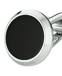 Montblanc Meisterstuck Men's Steel and Black Onyx Cufflinks 112896