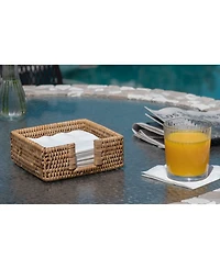 Artifacts Trading Company Artifacts Rattan Cocktail Napkin Holder with Cutout